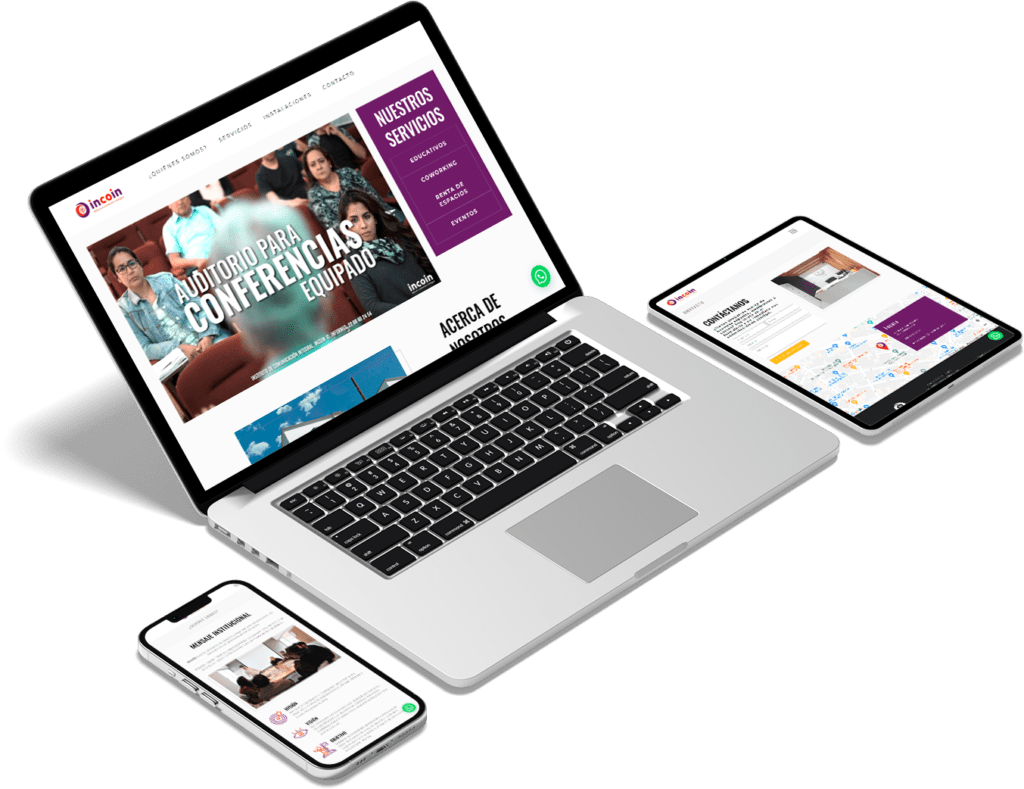 mockup de sitio web educativo